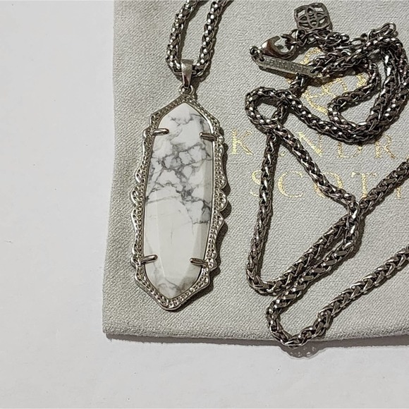 Kendra Scott Frences silver and White Howlite‎ necklace - Picture 6 of 8